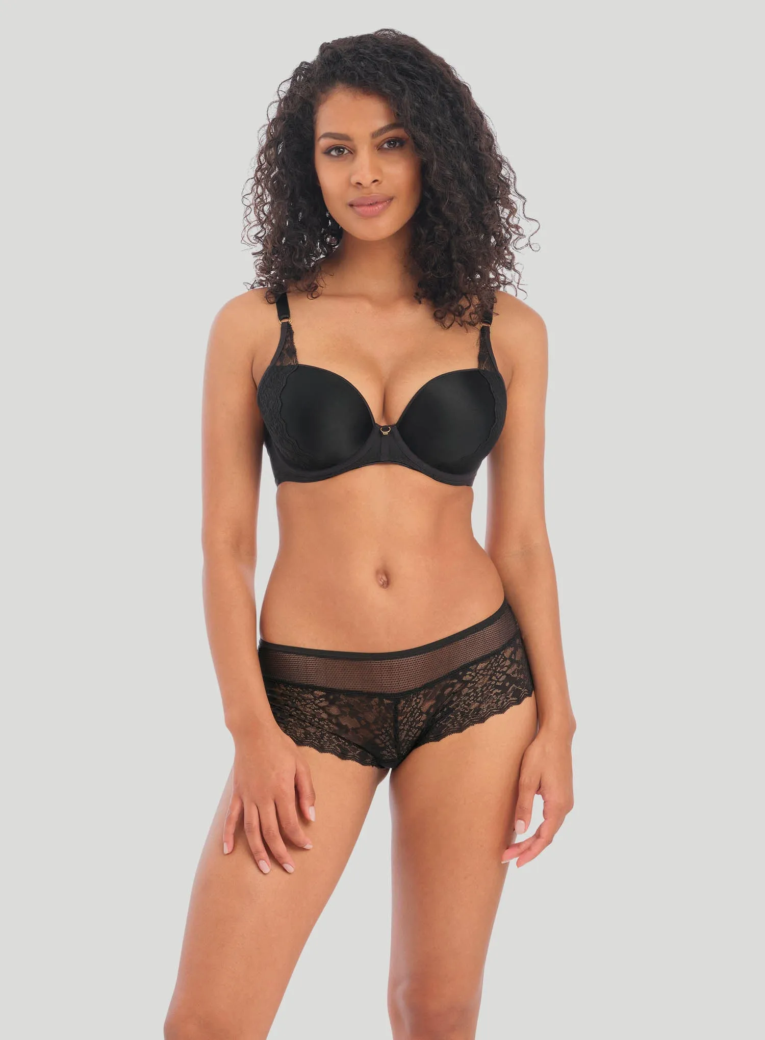 Freya: Temptress Underwired Moulded Plunge Tshirt Bra Black