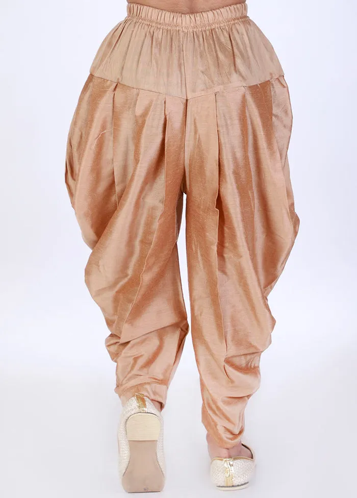 Gold Ready To Wear Silk Dhoti Pant
