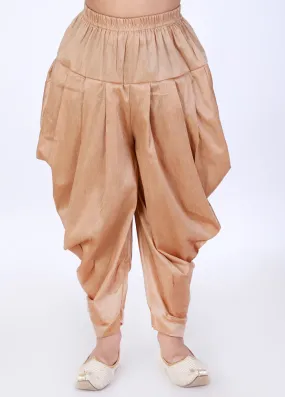 Gold Ready To Wear Silk Dhoti Pant