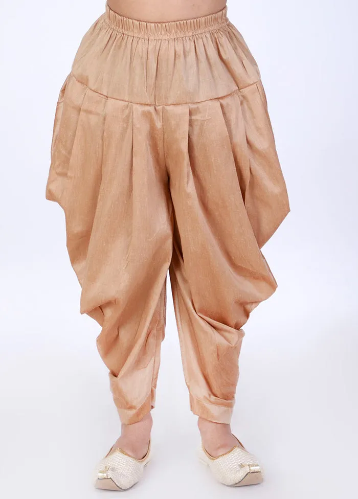 Gold Ready To Wear Silk Dhoti Pant