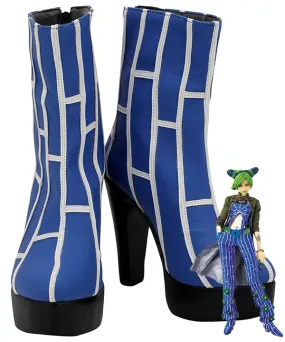 Jojo'S Bizarre Adventure：Stone Ocean Cujoh Jolyne Blue Cosplay Boots