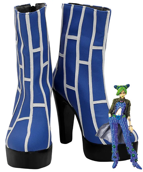 Jojo'S Bizarre Adventure：Stone Ocean Cujoh Jolyne Blue Cosplay Boots