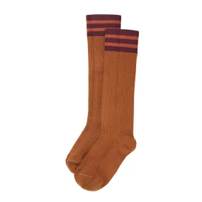 Knee Socks Caramel / Plum