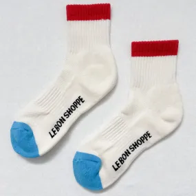 LE BON SHOPPE COLORBLOCK GIRLFRIEND SOCKS BLUE RED