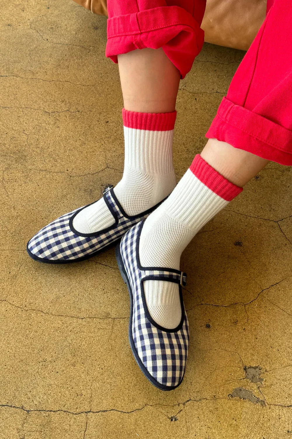LE BON SHOPPE COLORBLOCK GIRLFRIEND SOCKS BLUE RED