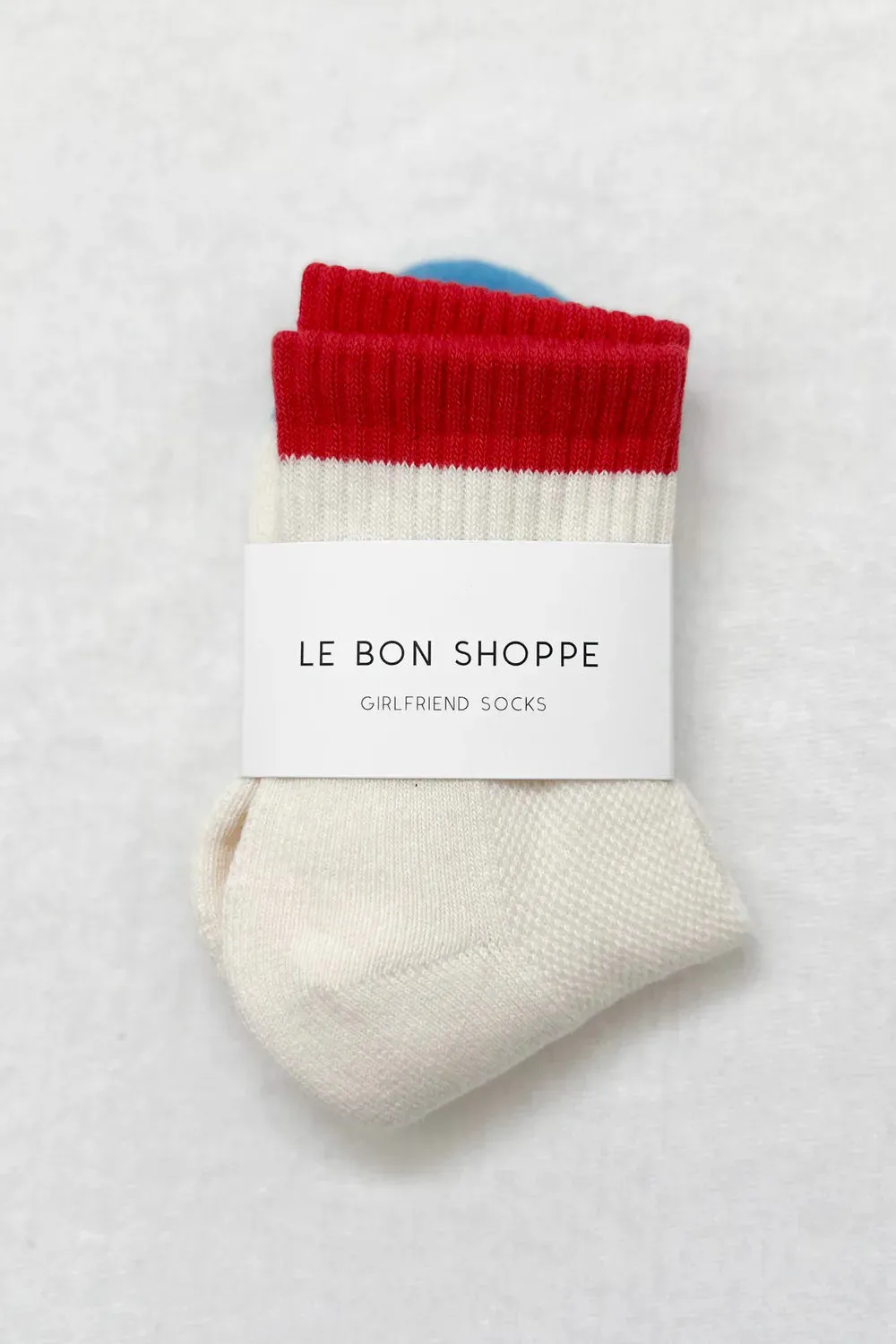 LE BON SHOPPE COLORBLOCK GIRLFRIEND SOCKS BLUE RED