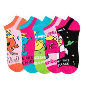 Little Miss Characters 5 Pair Ankle Socks