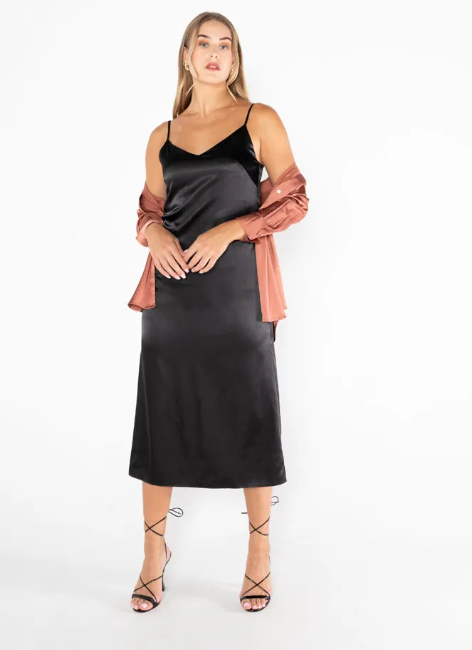 Long Satin Slip Dress