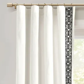 Luxury Modern Square Embroidery Border Window Curtain Panel