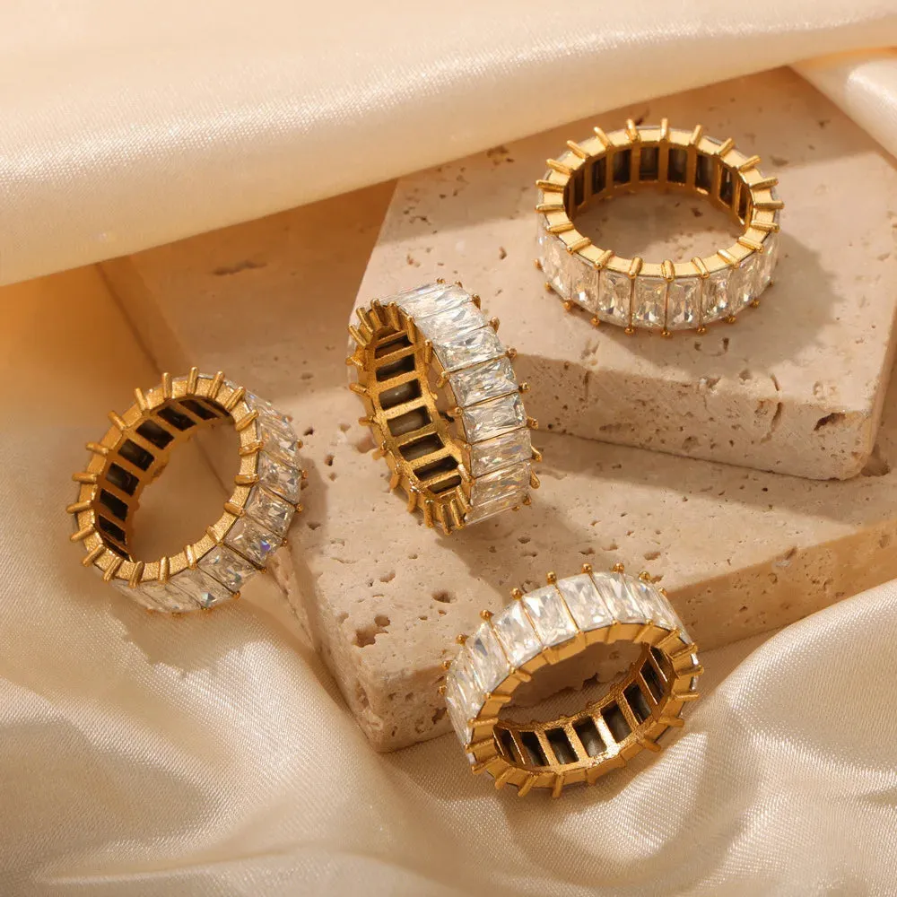 Luxury White Stainless Waterproof Wedding Ring