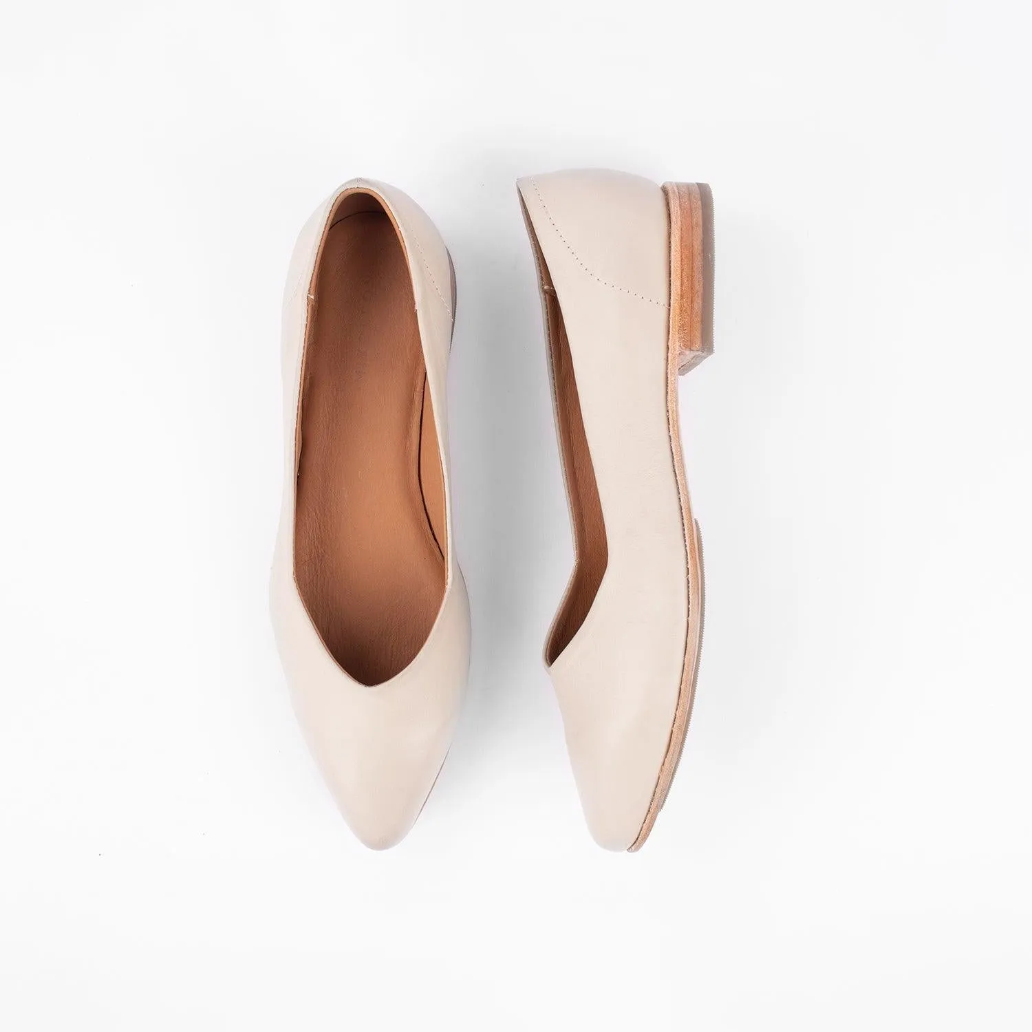MK22910  - Rumi Flats Bone [Women's Leather Shoes]