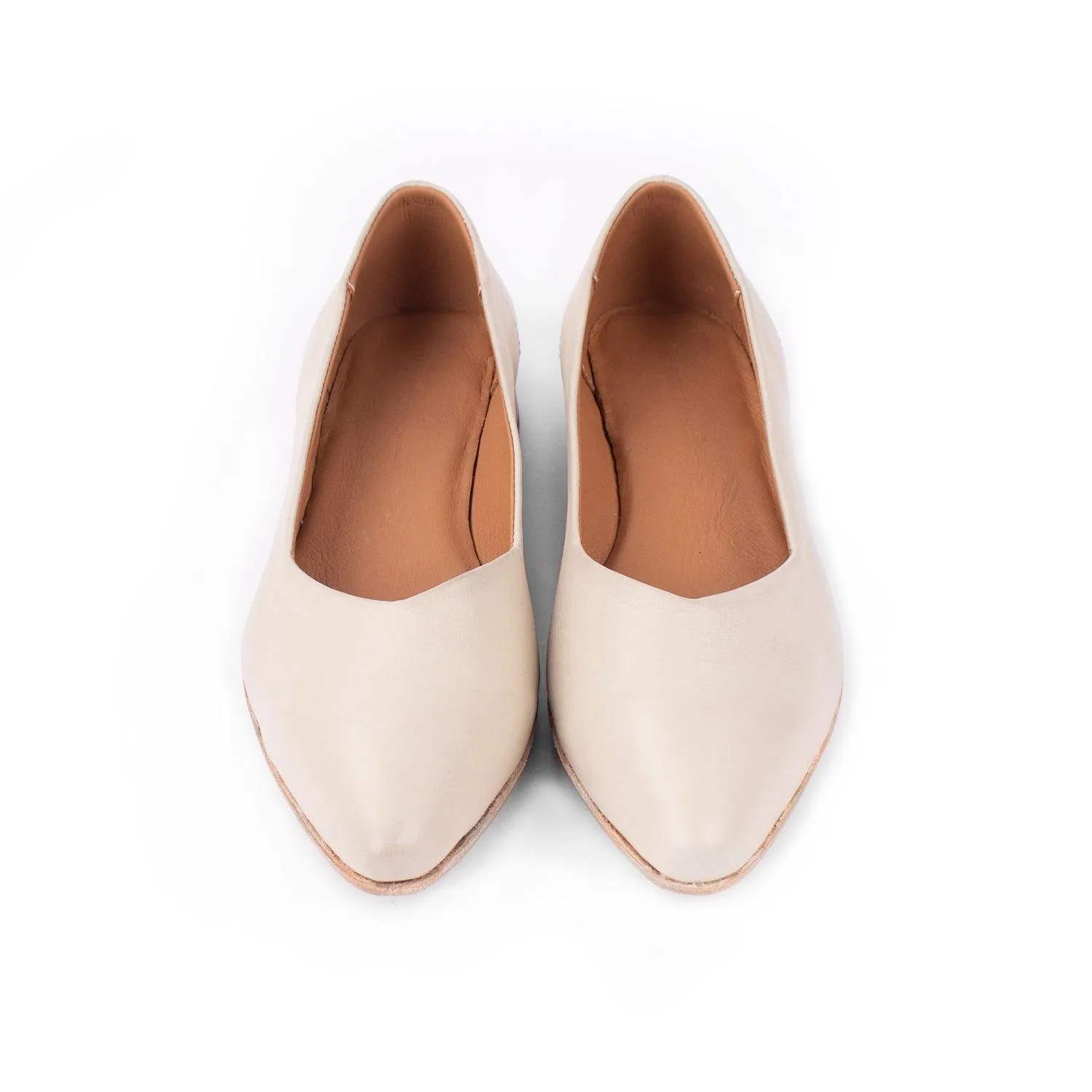MK22910  - Rumi Flats Bone [Women's Leather Shoes]