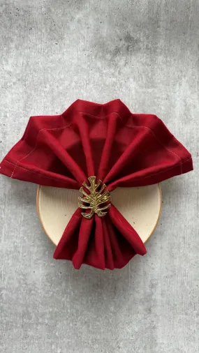 Napkin Ring (Leaf ) - Set of 4 | Elegant Leaf Napkin Rings for Dining Table