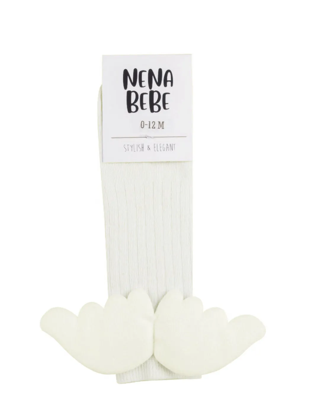 NENA BEBE Knee-high socks with wings-B5008 ecru
