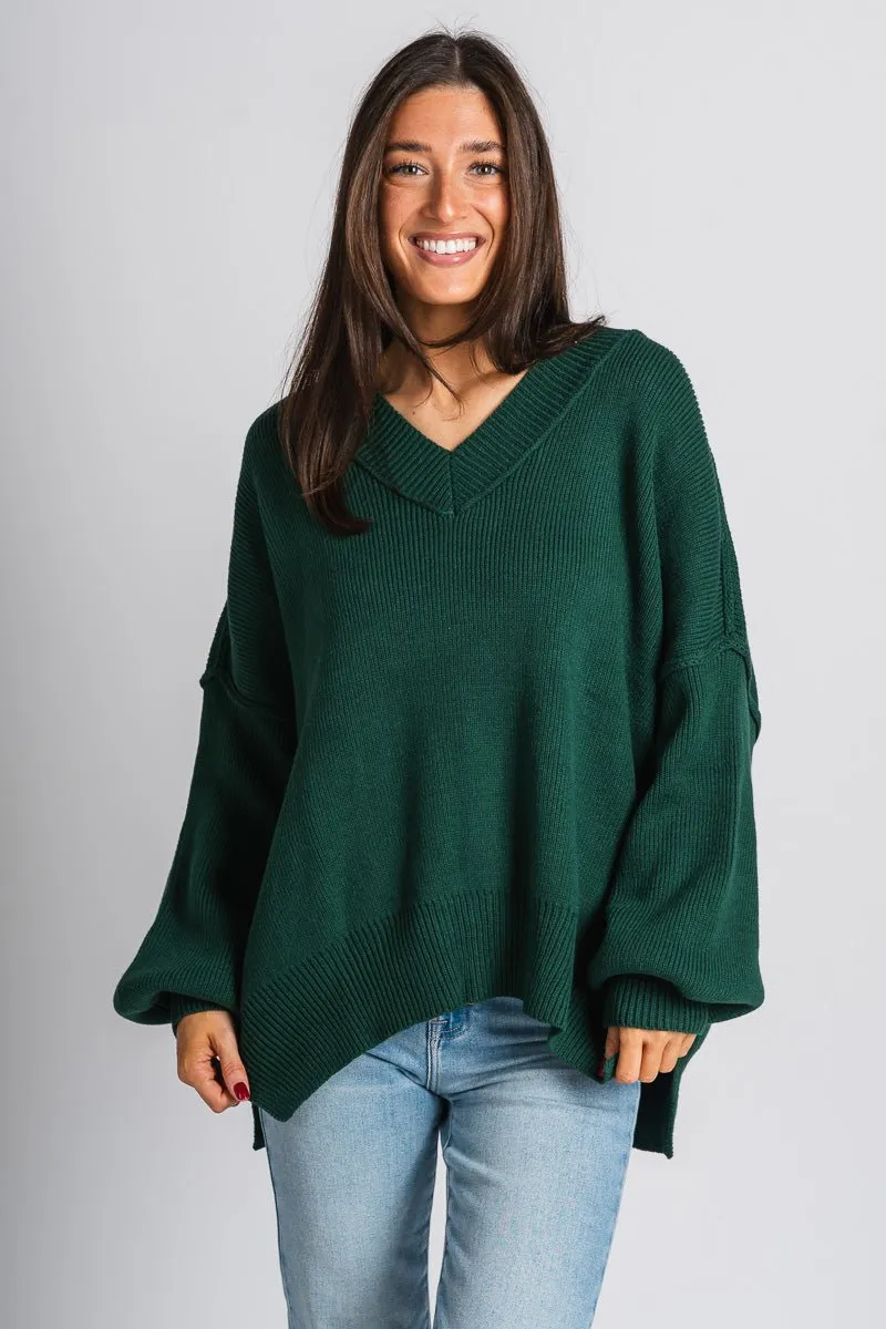 Oversized sweater deep green