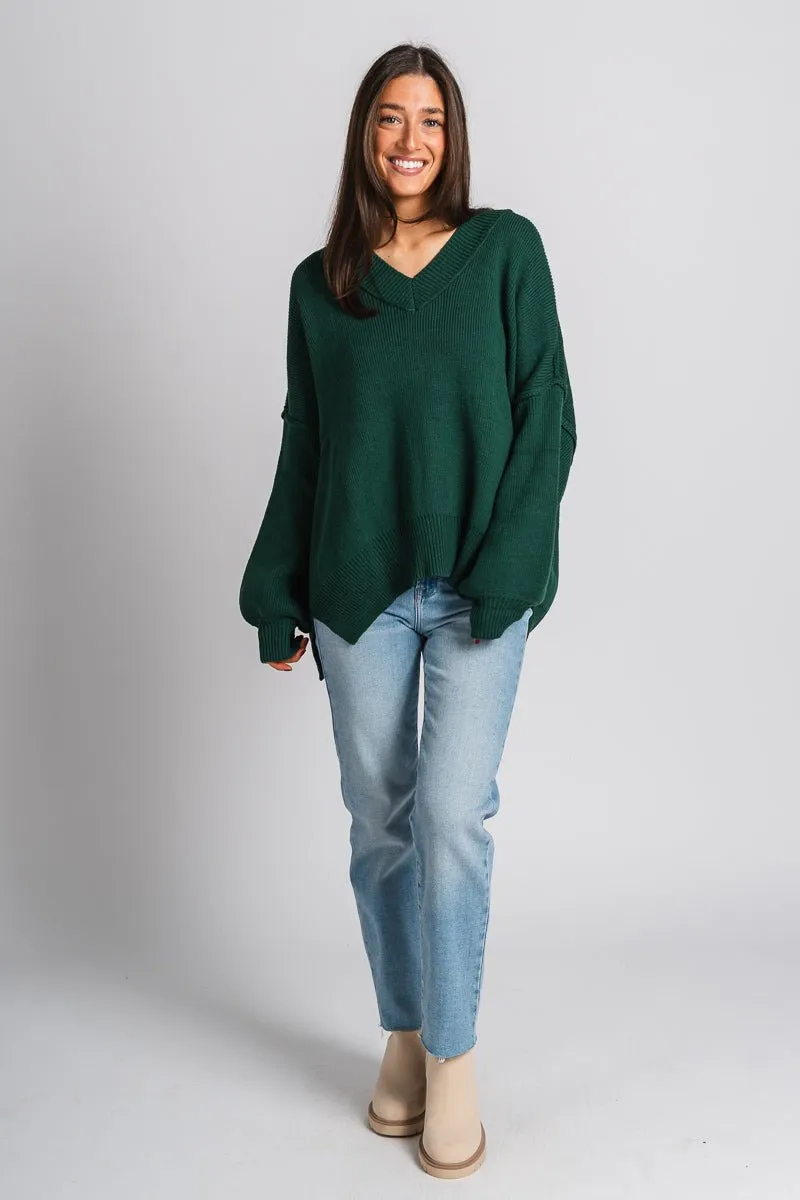 Oversized sweater deep green