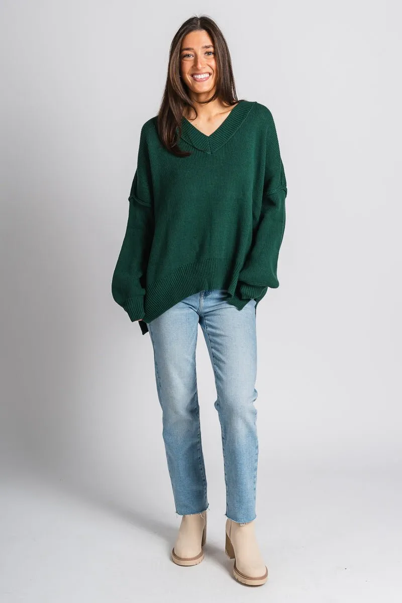 Oversized sweater deep green