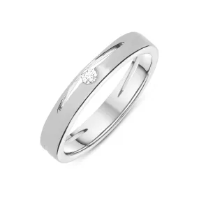 Platinum .4ct Diamond Curved Open Channel Wedding Ring