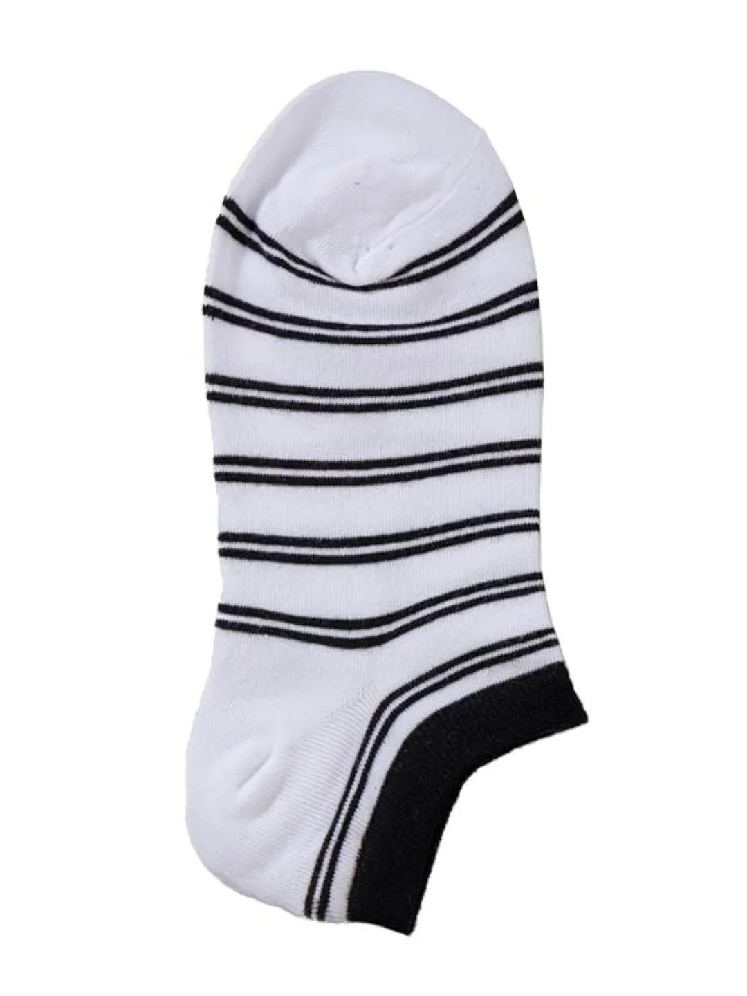 Playful Bear and Lines Design - Kids' Ankle-Length Socks in Black and White