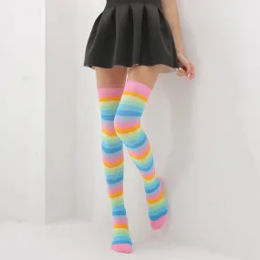 Playful Multicolor Striped Socks – Stretchy and Stylish