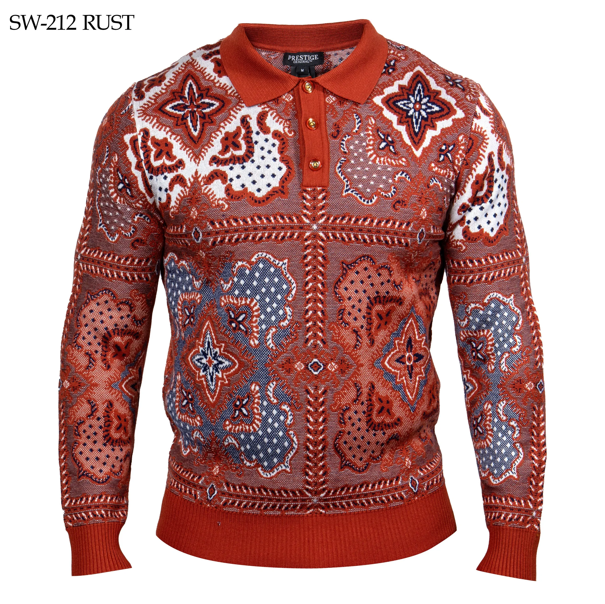 Prestige "Durban" Polo Sweater (RUST) 212
