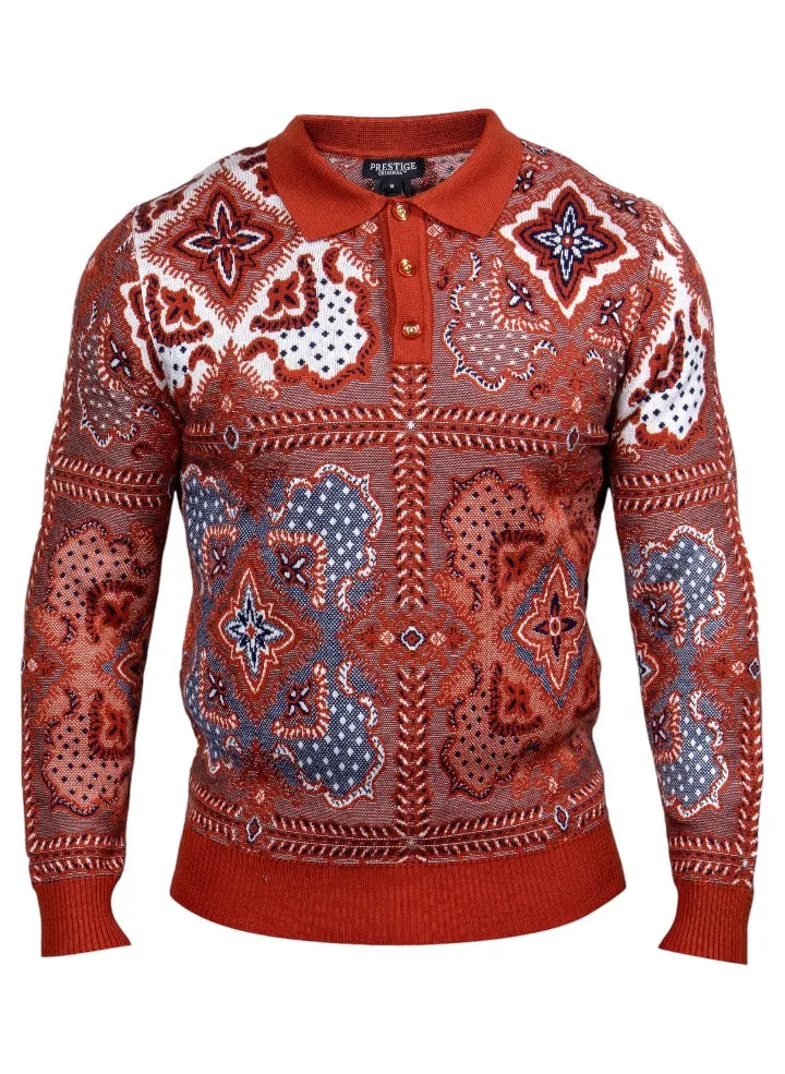 Prestige "Durban" Polo Sweater (RUST) 212