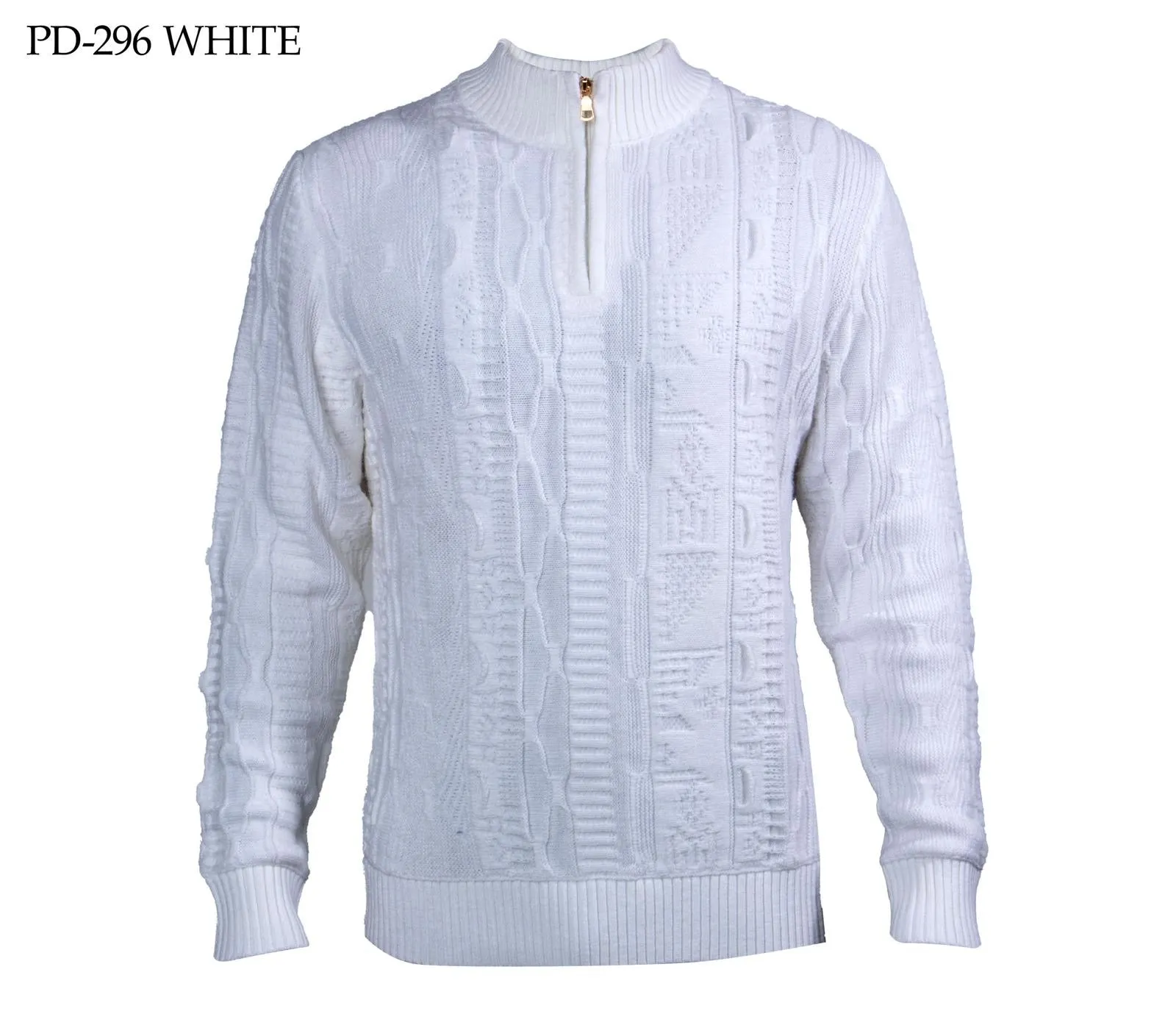 Prestige White Men's Zip-Up Sweaters Style No: PD-296