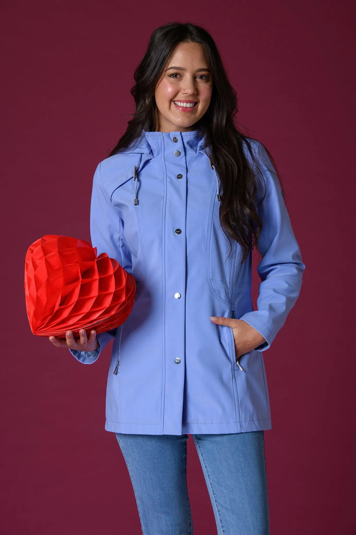 Print Lining Outdoor Jacket - Purple