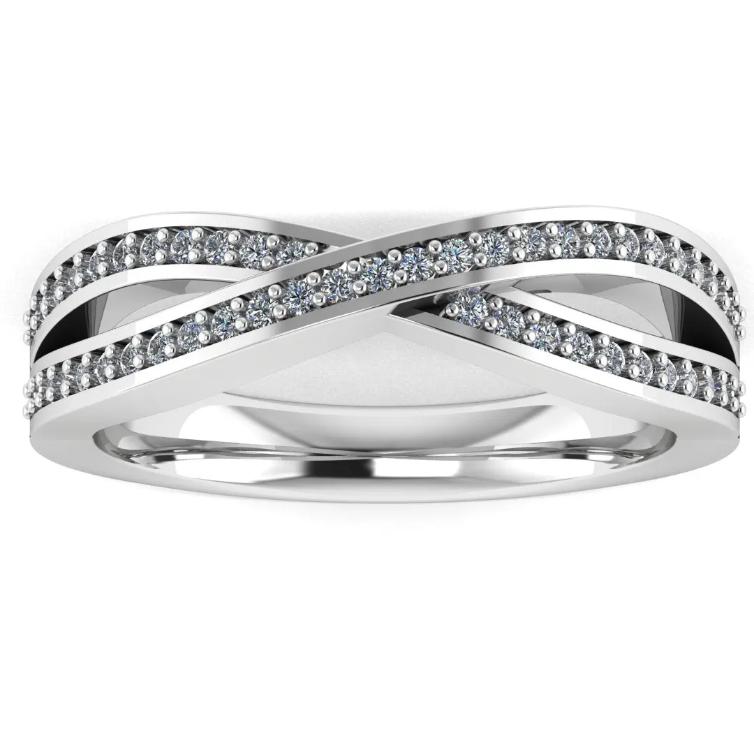 "Ciana" Crossover Grain Set 0.20ct Diamond Eternity Ring ET67