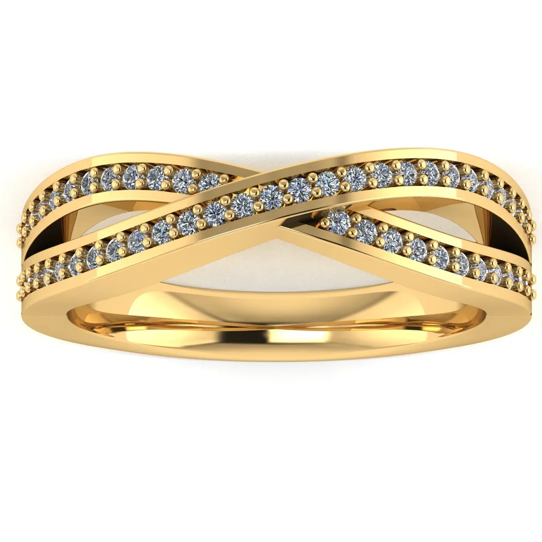 "Ciana" Crossover Grain Set 0.20ct Diamond Eternity Ring ET67