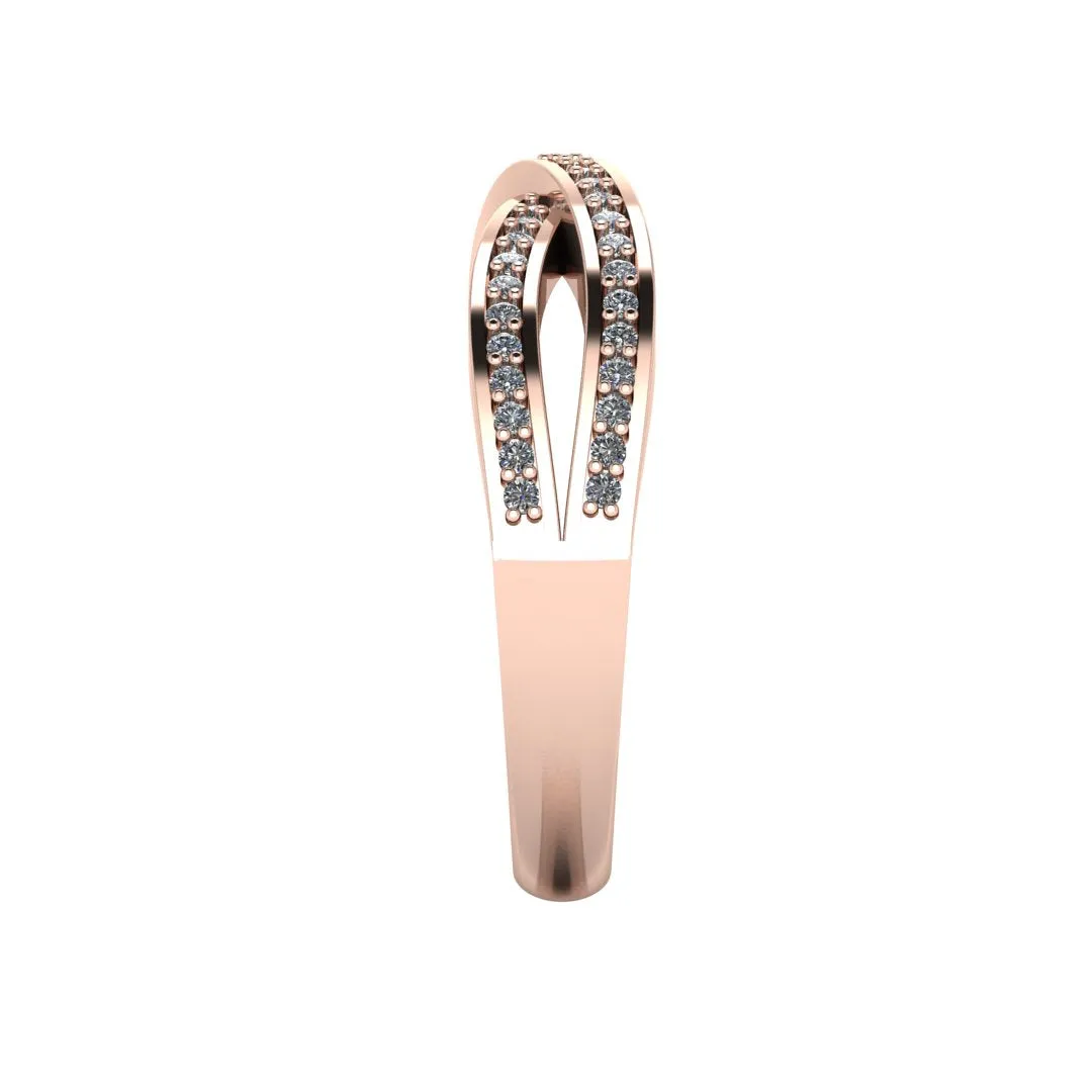"Ciana" Crossover Grain Set 0.20ct Diamond Eternity Ring ET67