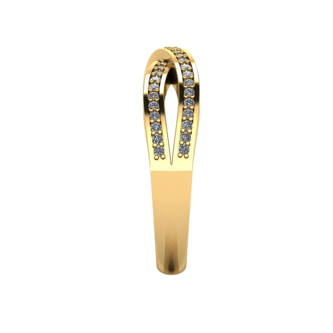 "Ciana" Crossover Grain Set 0.20ct Diamond Eternity Ring ET67