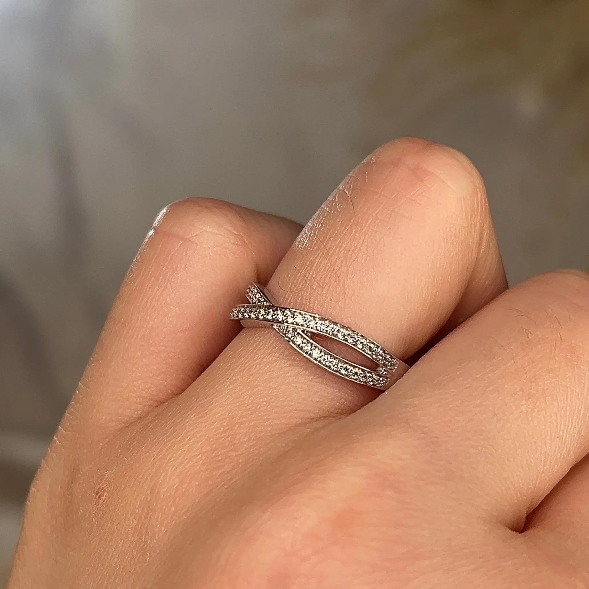 "Ciana" Crossover Grain Set 0.20ct Diamond Eternity Ring ET67