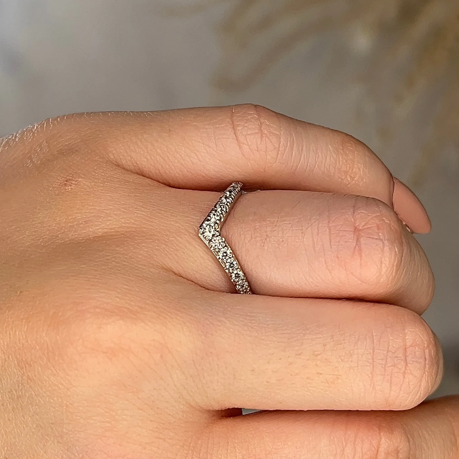 "Clara" Pave V Shape Eternity 0.40ct Diamond Ring ET42