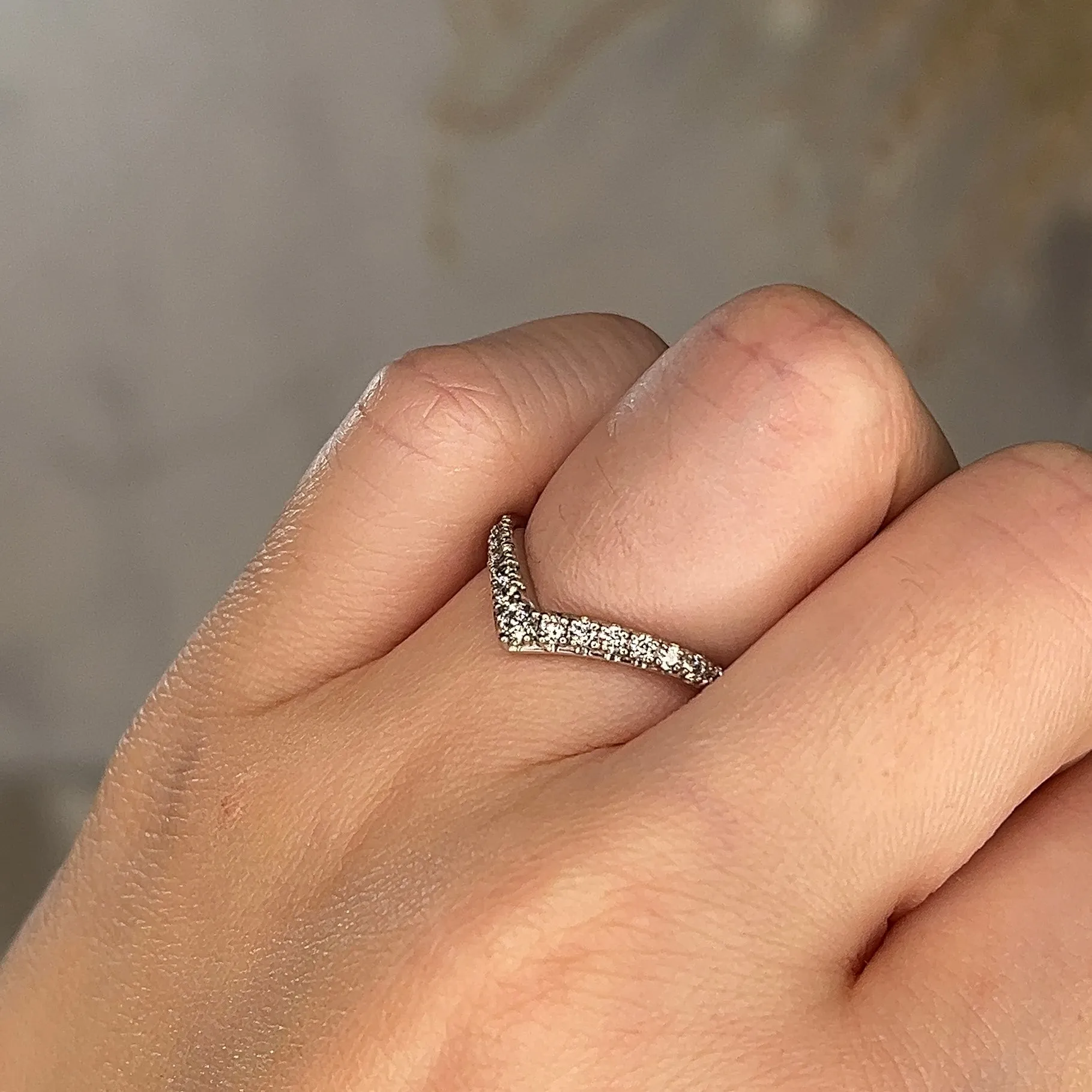 "Clara" Pave V Shape Eternity 0.40ct Diamond Ring ET42
