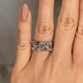 "Lanai" 0.40ct Diamond Nature Interweave Leaf and Branch Half Eternity Ring ET34