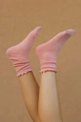 Ruffle Socks-Pink