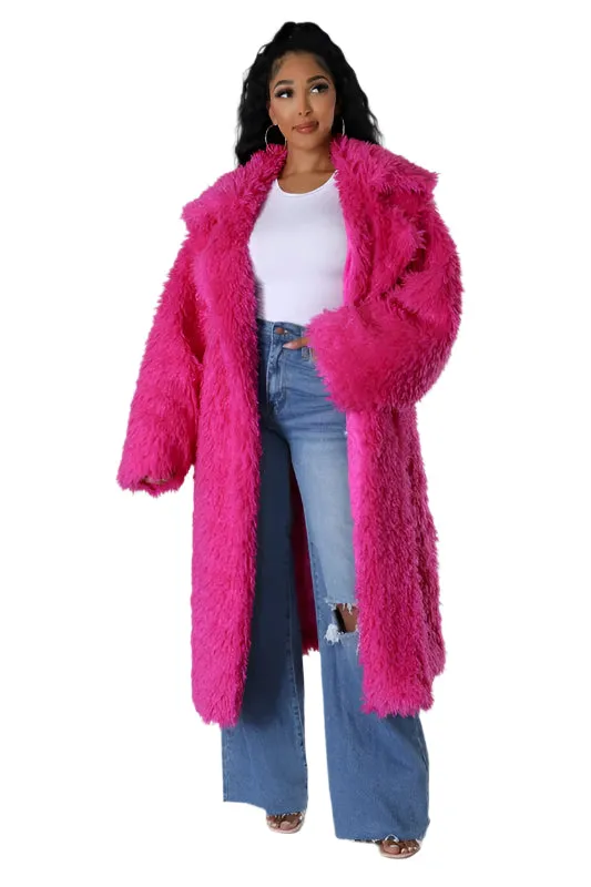 Runway Ready-Heavy Fuzzy Long Jacket