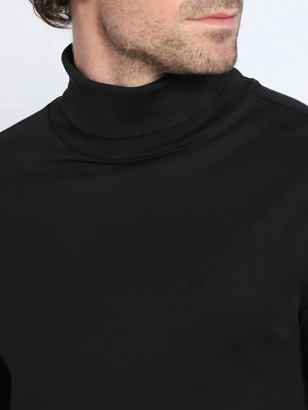 Smooth Cotton Ls Roll Neck