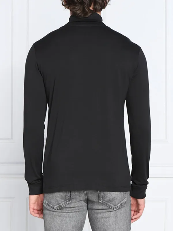 Smooth Cotton Ls Roll Neck