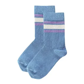 Socks Greyish Blue Stripe