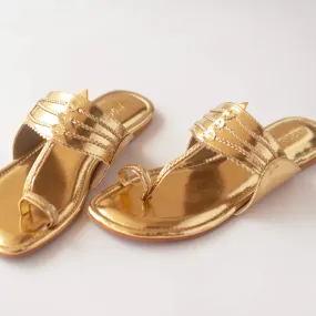 Soleia Gold Kolhapuri Flats