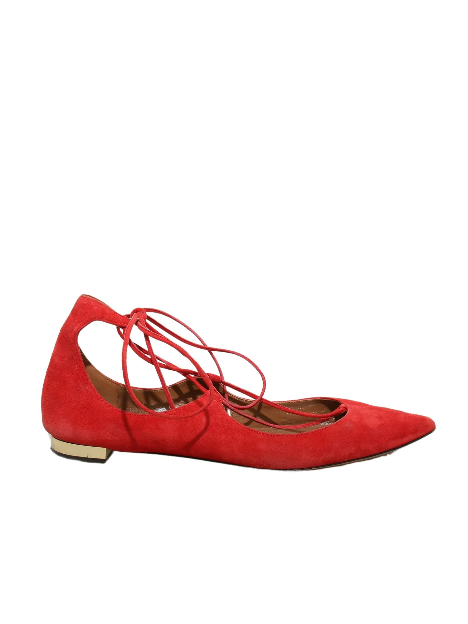 Suede Lace-Up Flats