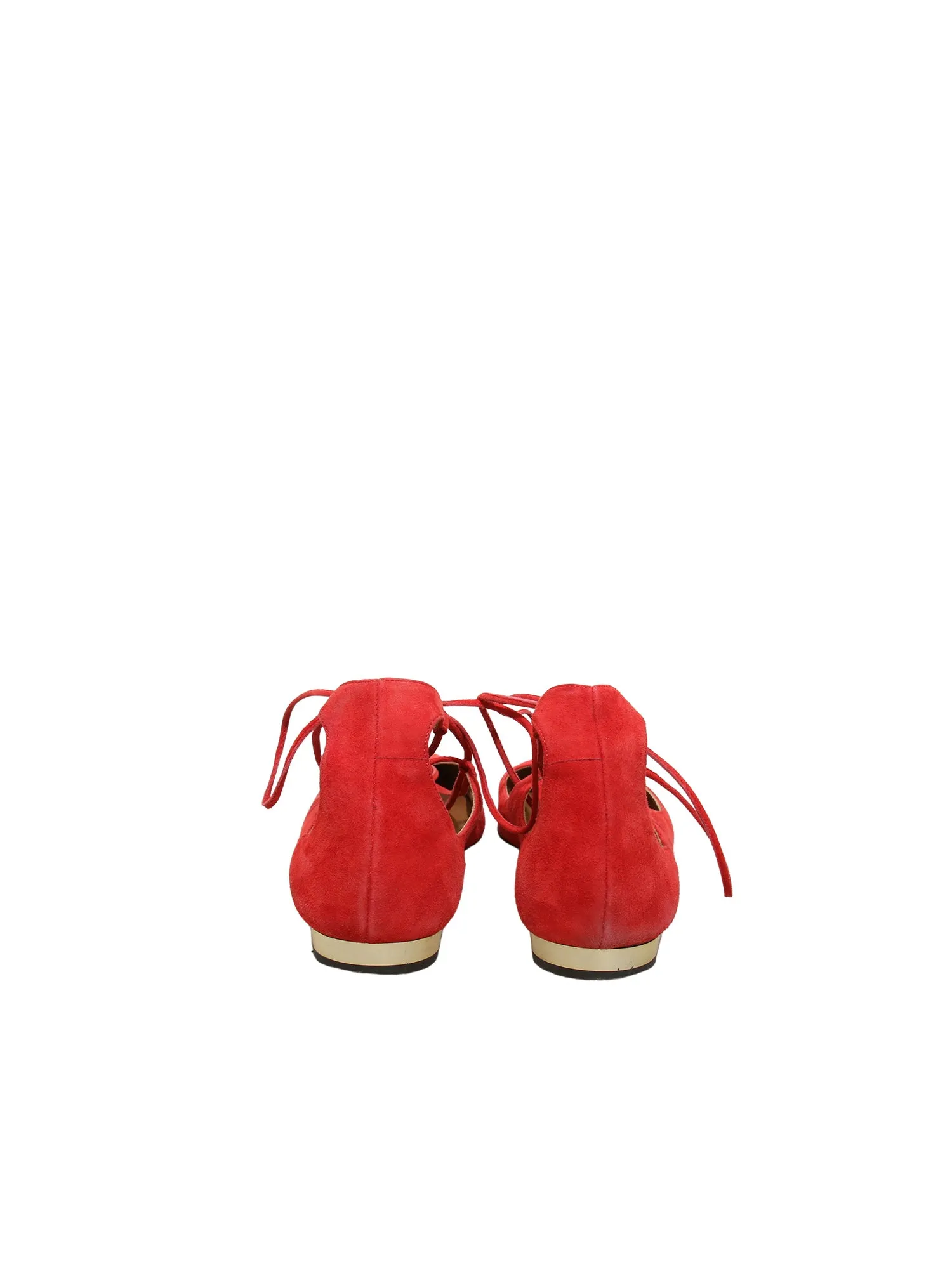 Suede Lace-Up Flats