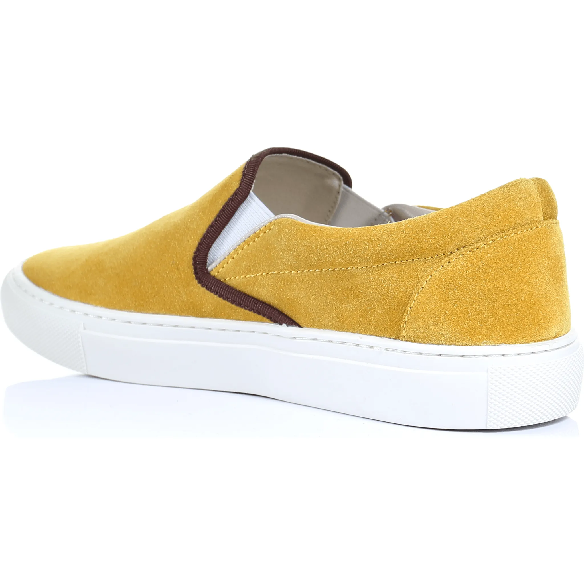 Suede Slip on Sneaker in Mustard