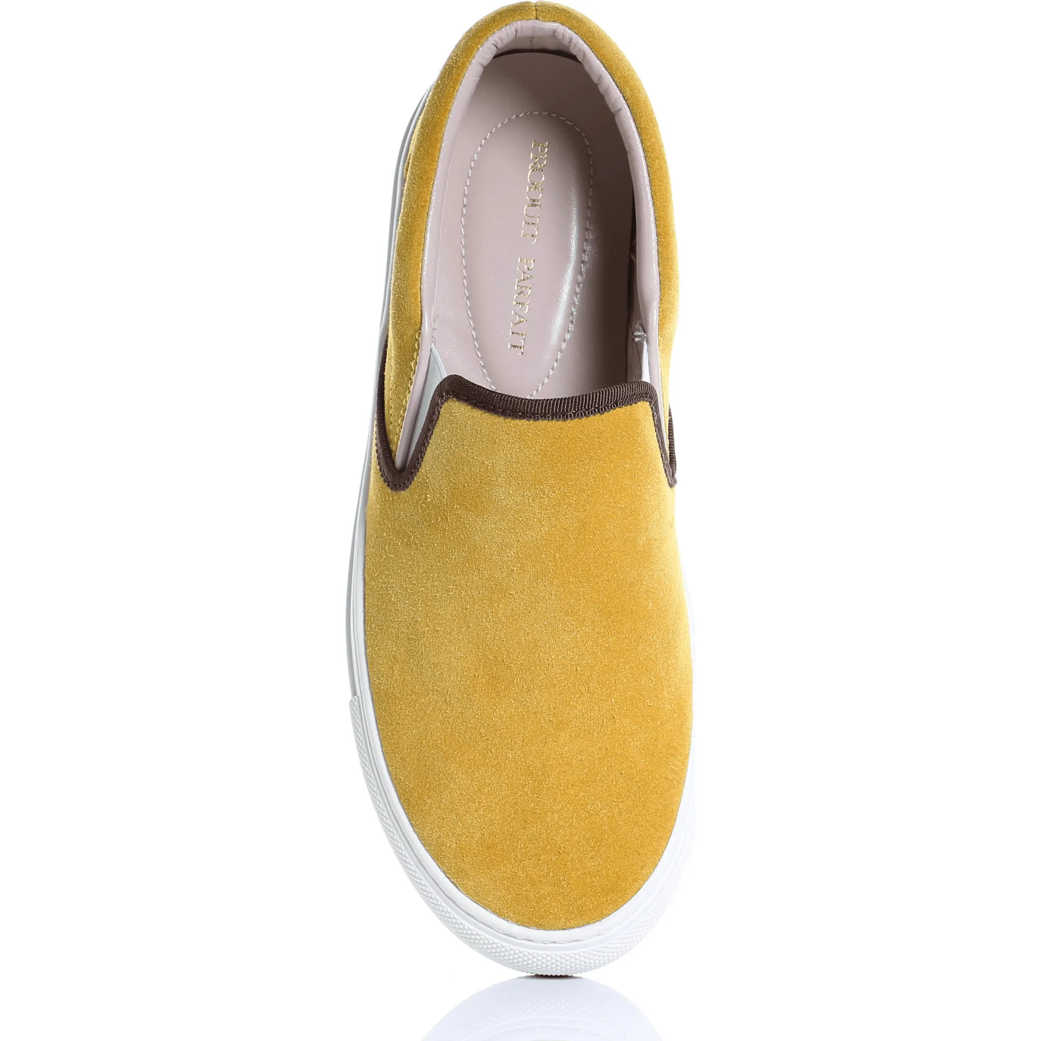 Suede Slip on Sneaker in Mustard