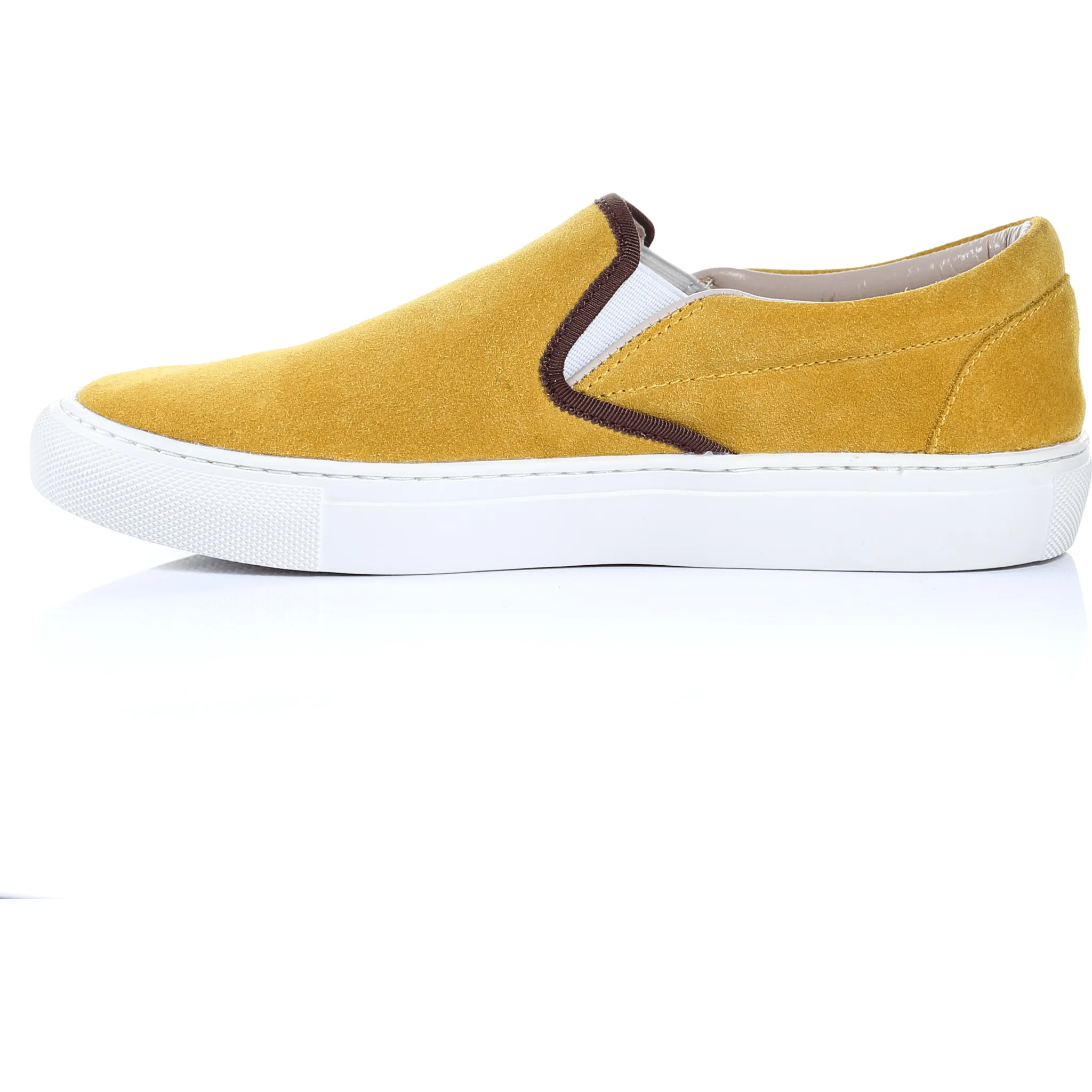 Suede Slip on Sneaker in Mustard