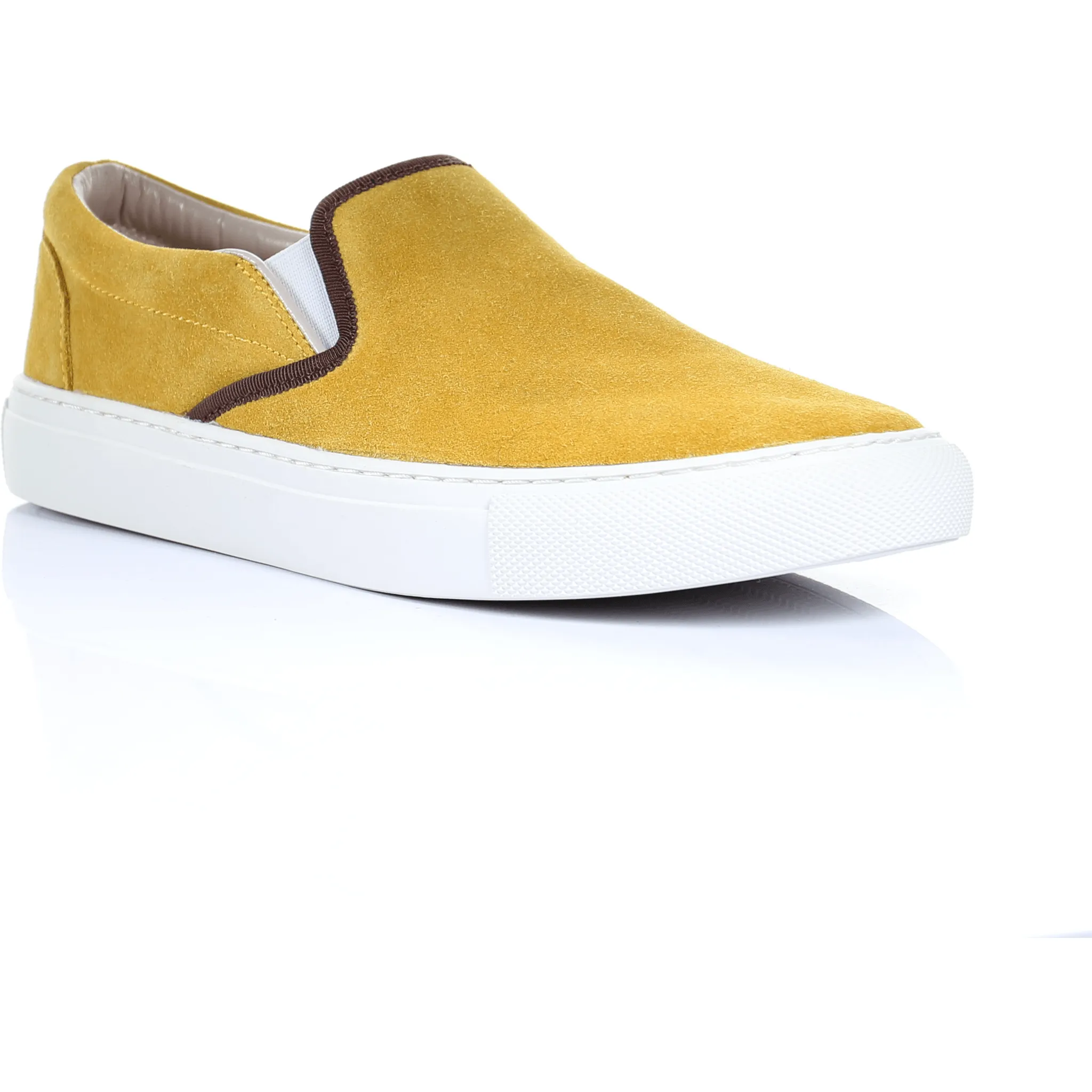 Suede Slip on Sneaker in Mustard