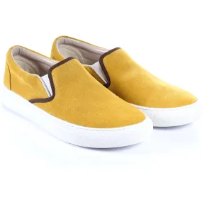 Suede Slip on Sneaker in Mustard