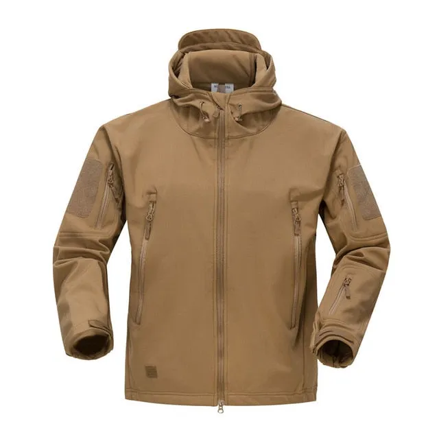 Tactical Jacket Soft Shell Jacket Military Hooded Coat Man Waterproof Windproof Army Fleece Clothing Camo Colors